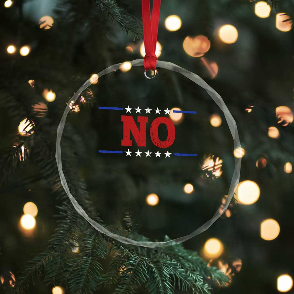 No Protest Patriotic Crystal Glass Ornament Red White Blue Freedom Political Satire TS02 Print Your Wear