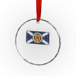 No Scotland No Party Crystal Glass Ornament Lion Rampant Crest Scottish Tartan Flag