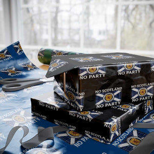 No Scotland No Party Wrapping Paper Roll Lion Rampant Crest Scottish Tartan Flag