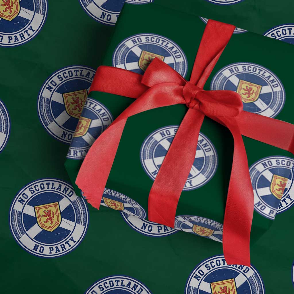 No Scotland No Party Wrapping Paper Roll Scottish Lion Rampant Crest Vintage Saltire Flag TS11 Green Print Your Wear
