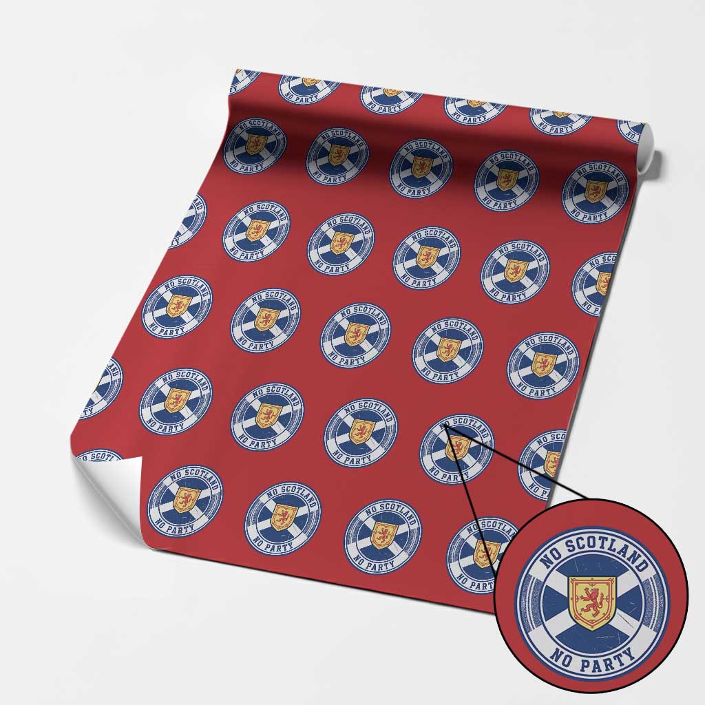No Scotland No Party Wrapping Paper Roll Scottish Lion Rampant Crest Vintage Saltire Flag