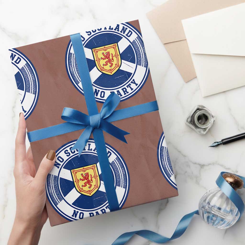 No Scotland No Party Wrapping Paper Roll Scottish Lion Rampant Crest Vintage Saltire Flag