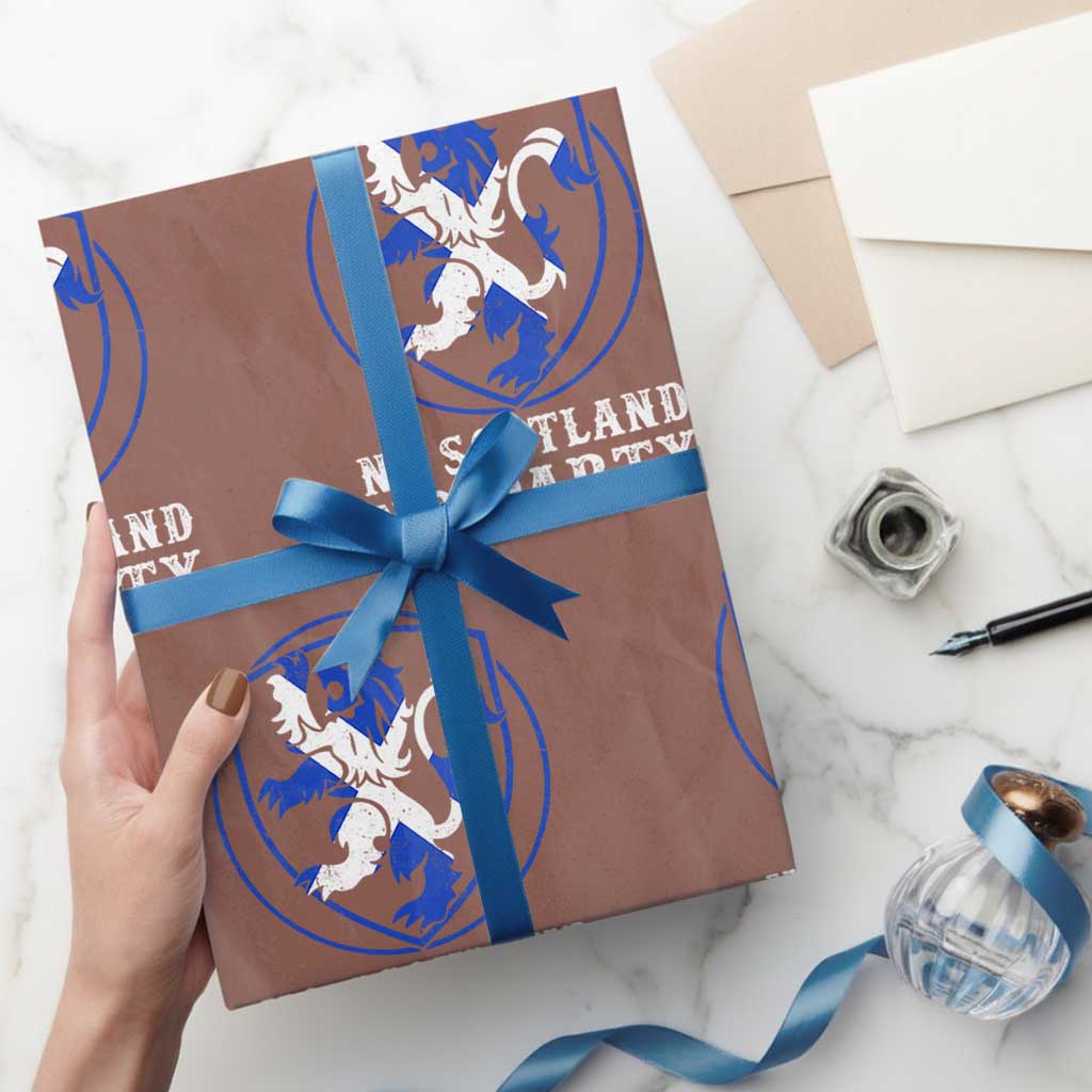 No Scotland No Party Distressed Shield Saltire Cross Wrapping Paper Roll Vintage Football Fans Game Day