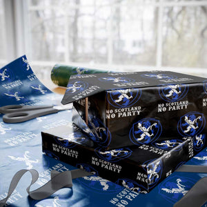 No Scotland No Party Distressed Shield Saltire Cross Wrapping Paper Roll Vintage Football Fans Game Day