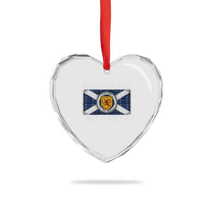 No Scotland No Party Heart Crystal Glass Ornament Lion Rampant Crest Scottish Tartan Flag
