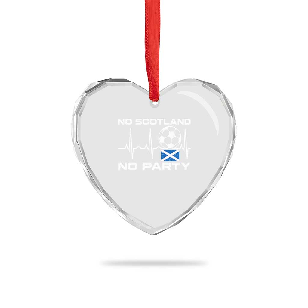 No Scotland No Party Heart Crystal Glass Ornament Scotland Football Proud Scottish Fan