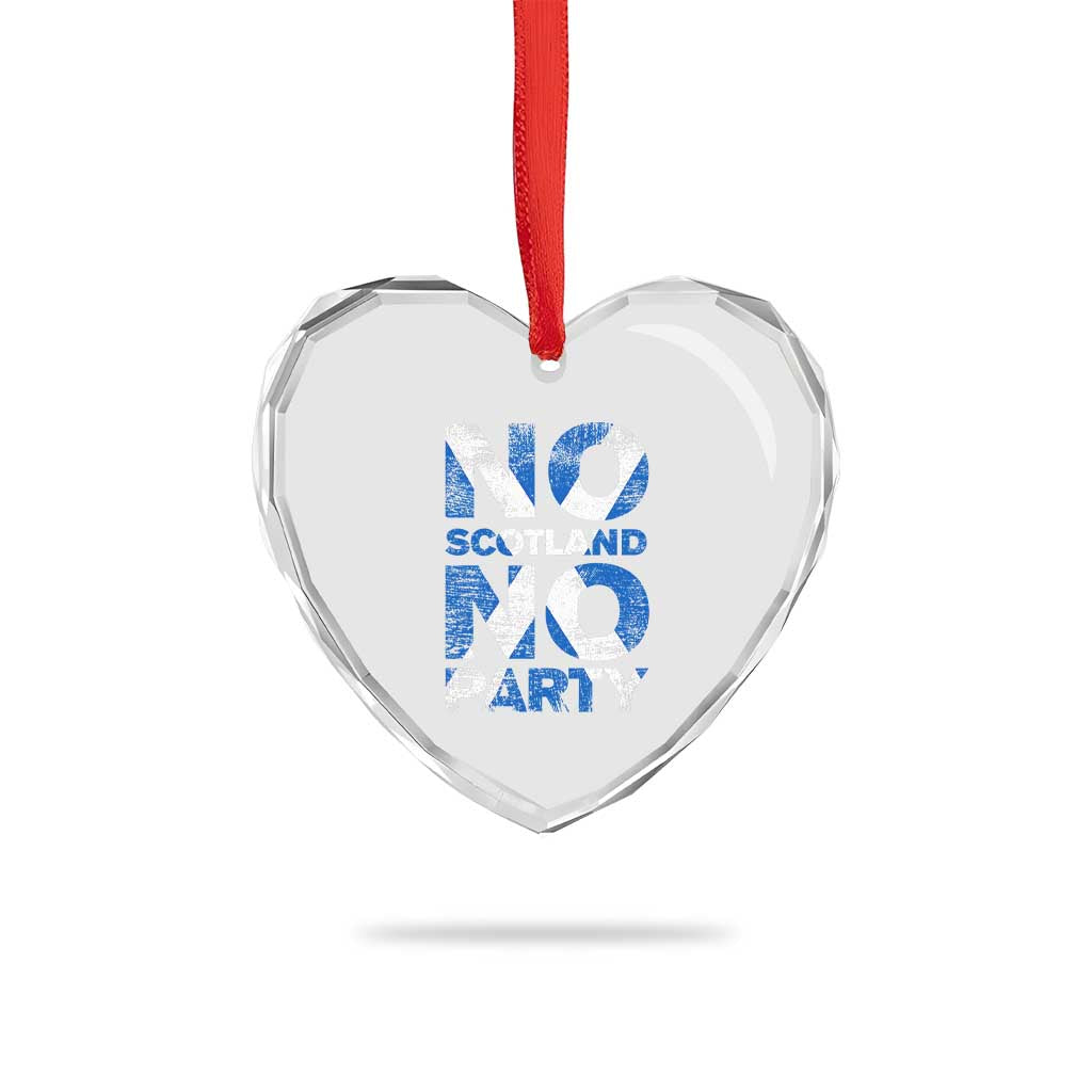No Scotland No Party Saltire Flag Heart Crystal Glass Ornament Football Fans Soccer Tournament Sports Lover