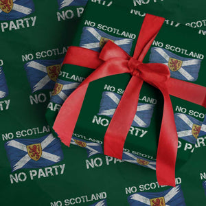 No Scotland No Party Saltire Flag Lion Rampant Crest Wrapping Paper Roll Game Day Soccer Fans Football Tournament