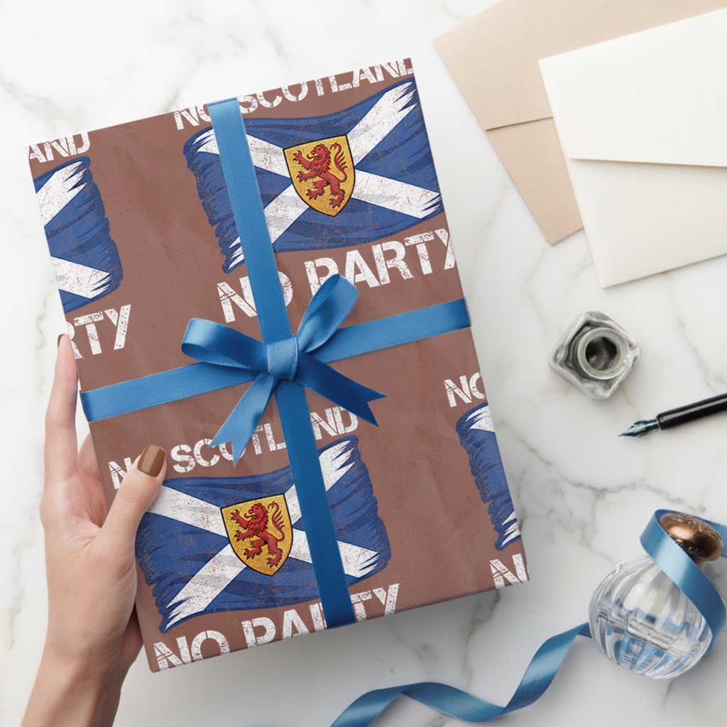 No Scotland No Party Saltire Flag Lion Rampant Crest Wrapping Paper Roll Game Day Soccer Fans Football Tournament