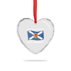 No Scotland No Party Saltire Flag Lion Rampant Crest Heart Crystal Glass Ornament Game Day Soccer Fans Football Tournament
