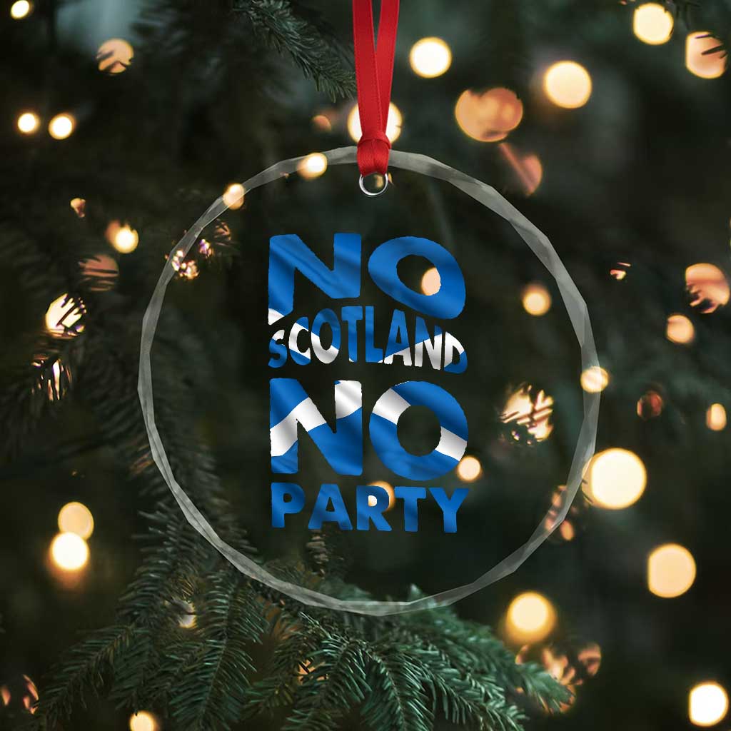 No Scotland No Party Scottish Crystal Glass Ornament Retro Scottish Banner Fan Scotland Flag