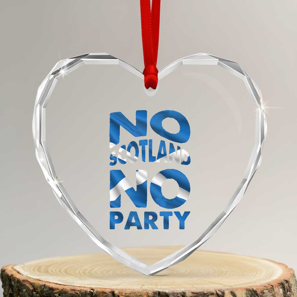 No Scotland No Party Scottish Heart Crystal Glass Ornament Retro Scottish Banner Fan Scotland Flag