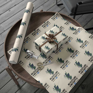 No Scotland No Party Tartan Plaid and Map Wrapping Paper Roll Vintage Scottish Football Supporter Sports Fans Spirit TS02 Beige Print Your Wear