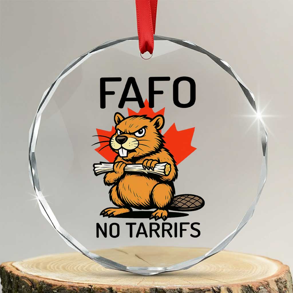 No Tariffs Canada Crystal Glass Ornament Never 51st State Canadian Beaver TS02 Transparent Glass 3'' Circle Print Your Wear