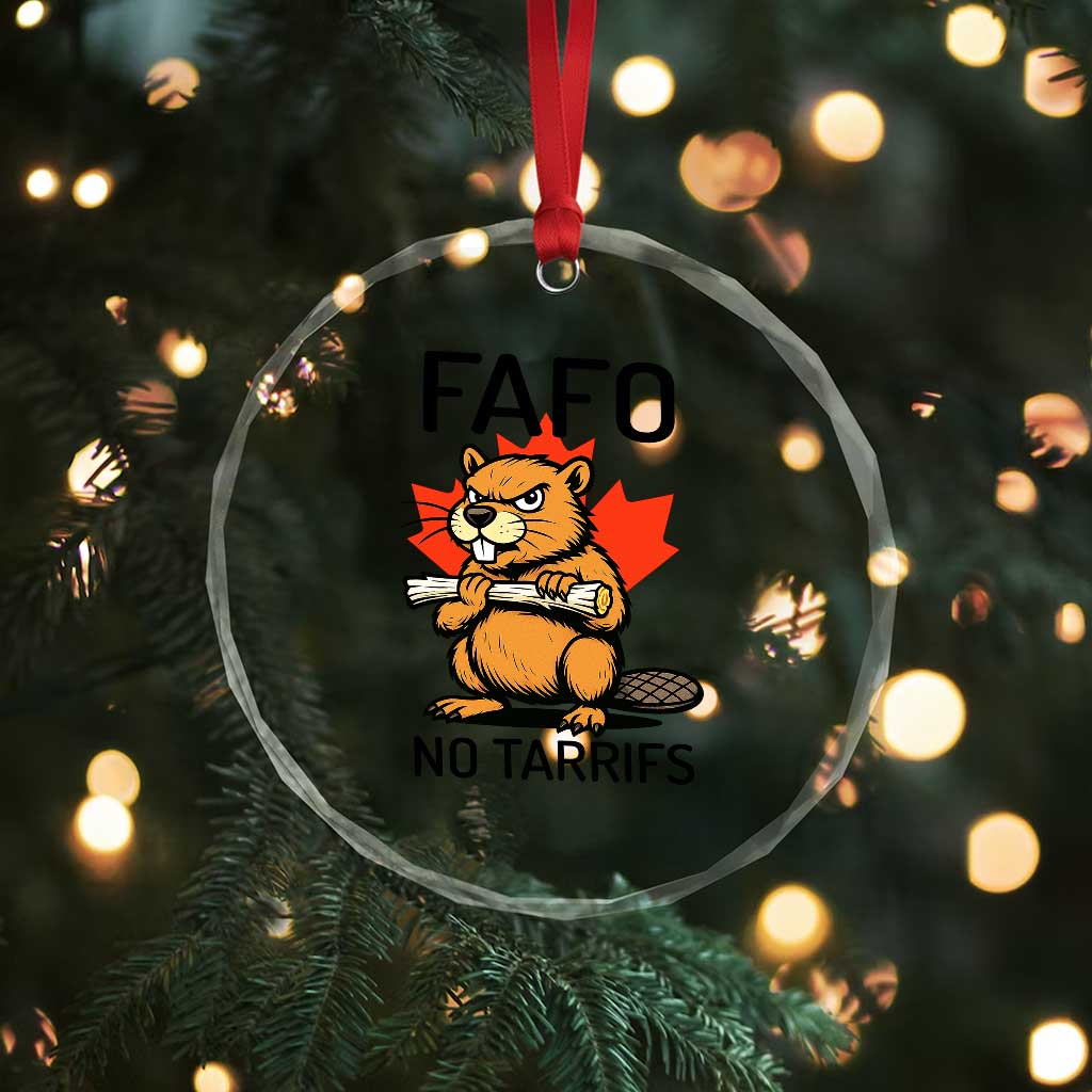 No Tariffs Canada Crystal Glass Ornament Never 51st State Canadian Beaver TS02 Print Your Wear