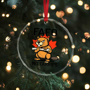No Tariffs Canada Crystal Glass Ornament Never 51st State Canadian Beaver TS02 Print Your Wear