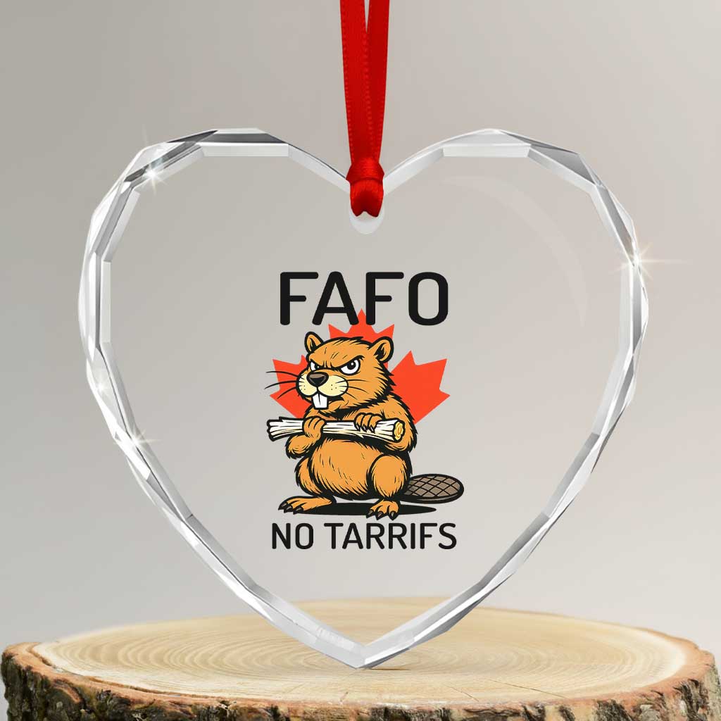 No Tariffs Canada Heart Crystal Glass Ornament Never 51st State Canadian Beaver TS02 Transparent Glass 3'' Heart Print Your Wear