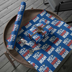 No US Israel War On Iran Wrapping Paper Roll Anti War Peace Dove TS02 Blue Print Your Wear