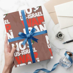 No US Israel War On Iran Wrapping Paper Roll Anti War Peace Dove TS02 Mocha Print Your Wear