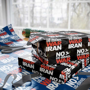 No US Israel War On Iran Wrapping Paper Roll Anti War Peace Dove TS02 Black Print Your Wear