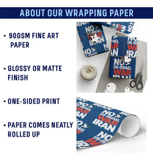 No US Israel War On Iran Wrapping Paper Roll Anti War Peace Dove TS02 Print Your Wear