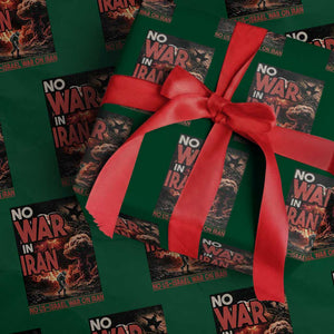 No US Israel War On Iran Wrapping Paper Roll Peace Not War TS12 Green Print Your Wear