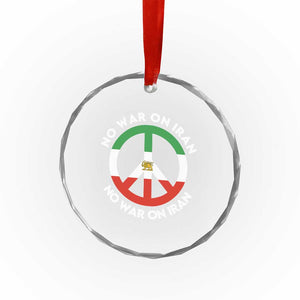 No War On Iran Peace Symbol Crystal Glass Ornament Iranian Lion Emblem Anti War Protest TS02 Print Your Wear