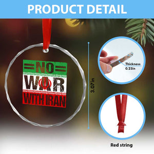 No War With Iran Crystal Glass Ornament Freedom For Iranians Vintage Iran Flag TS11 Print Your Wear