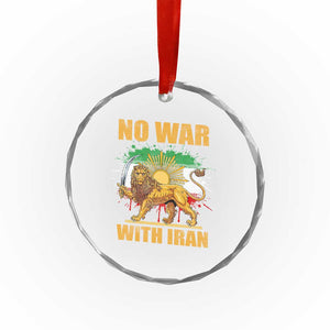 No War With Iran Crystal Glass Ornament Iran Flag Lion And Sun Persian Pride TS11 Print Your Wear