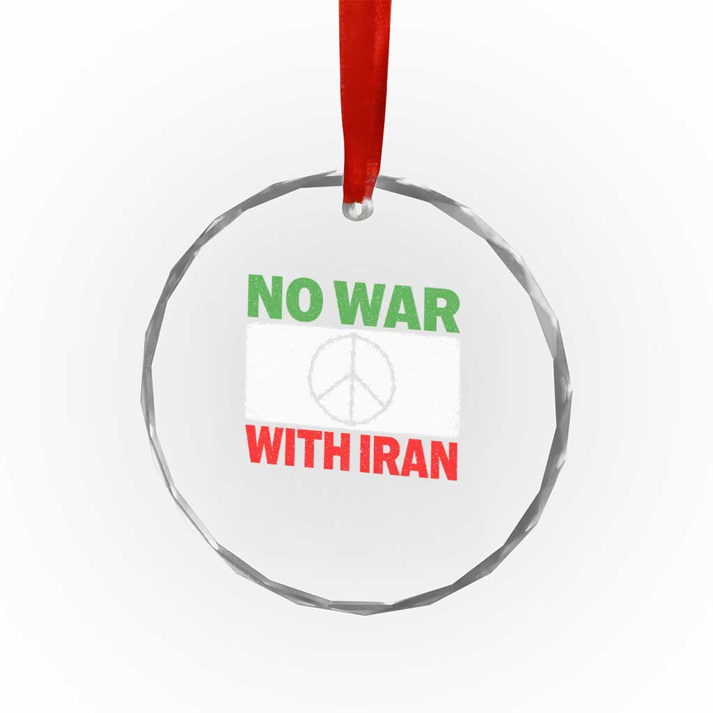 No War With Iran Crystal Glass Ornament Iranian People Support Barbed Wire Peace Sign TS11 Print Your Wear