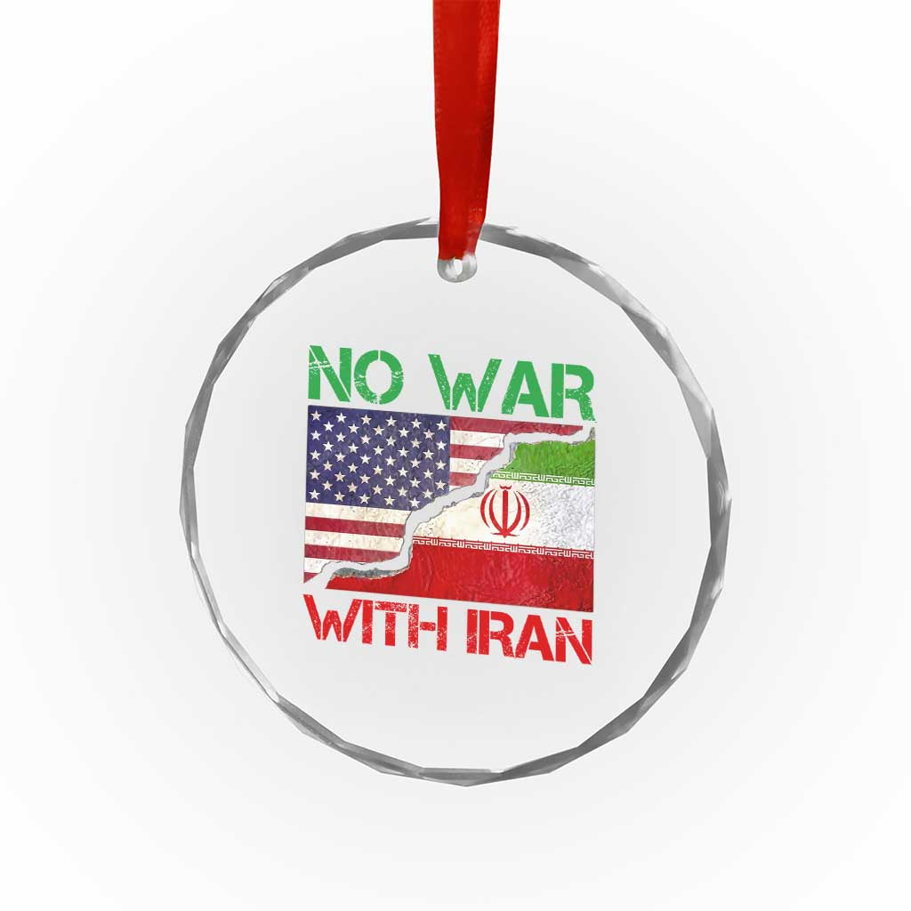 No War With Iran Crystal Glass Ornament Middle East Freedom TS12 Print Your Wear