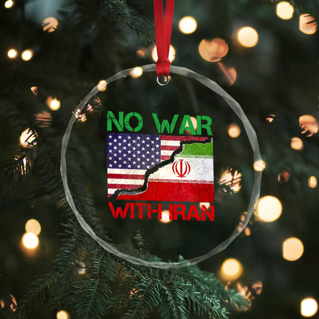 No War With Iran Crystal Glass Ornament Middle East Freedom TS12 Print Your Wear