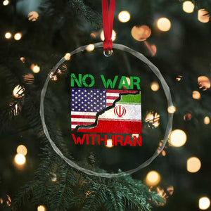 No War With Iran Crystal Glass Ornament Middle East Freedom TS12 Print Your Wear