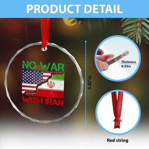 No War With Iran Crystal Glass Ornament Middle East Freedom TS12 Print Your Wear