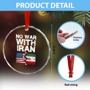 No War With Iran Crystal Glass Ornament Support Iranian People Peace TS12 Print Your Wear