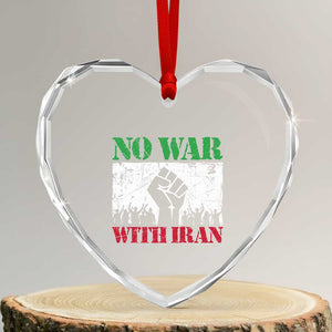 No War With Iran Heart Crystal Glass Ornament Free Iran Peace Seeker Gift TS12 Transparent Glass 3'' Heart Print Your Wear