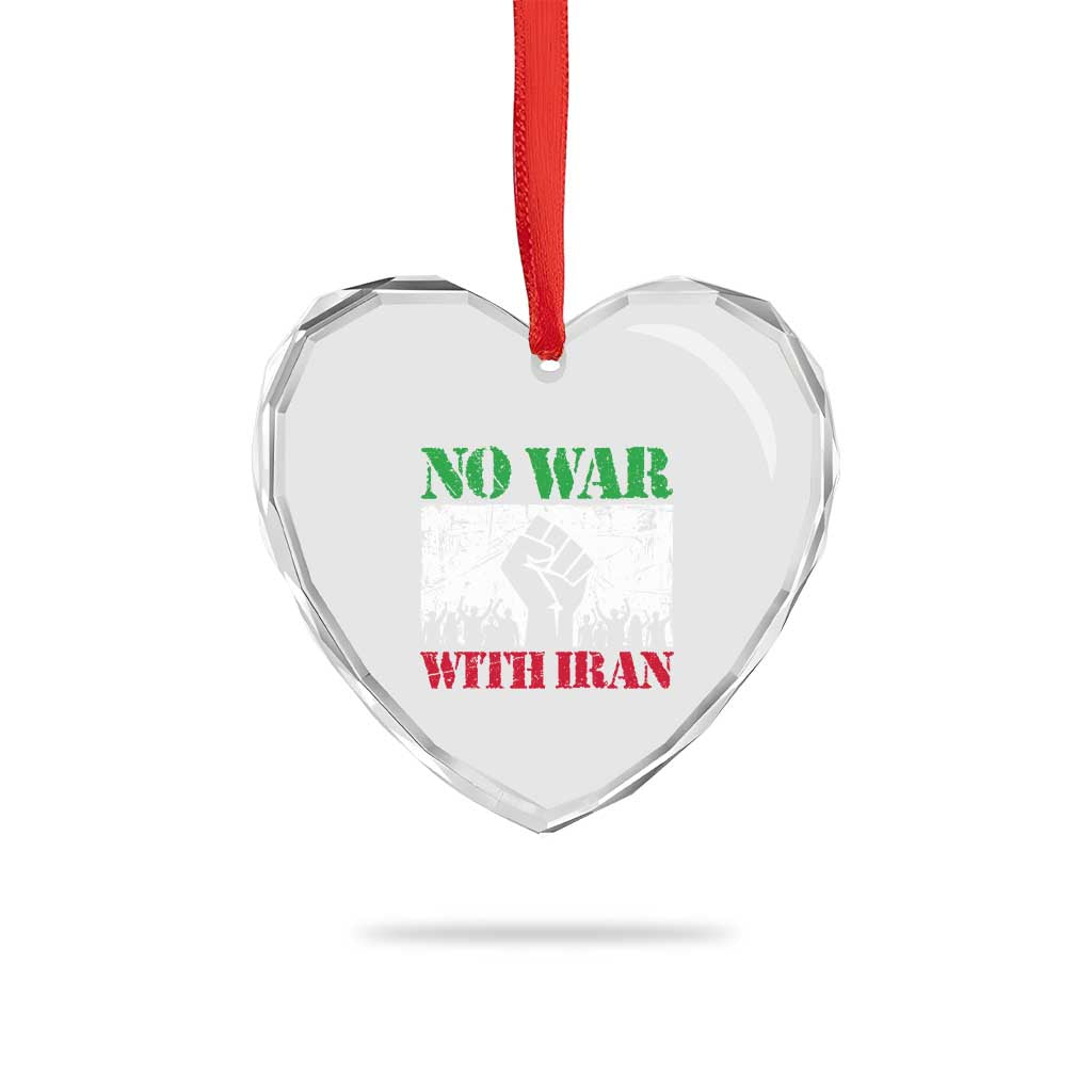 No War With Iran Heart Crystal Glass Ornament Free Iran Peace Seeker Gift TS12 Print Your Wear
