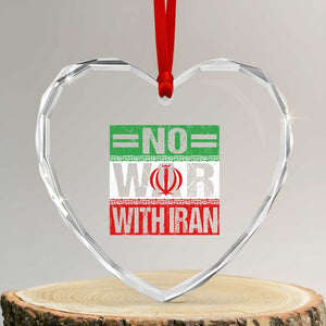 No War With Iran Heart Crystal Glass Ornament Freedom For Iranians Vintage Iran Flag TS11 Transparent Glass 3'' Heart Print Your Wear
