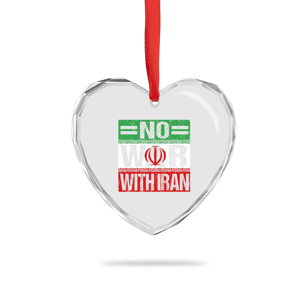 No War With Iran Heart Crystal Glass Ornament Freedom For Iranians Vintage Iran Flag TS11 Print Your Wear
