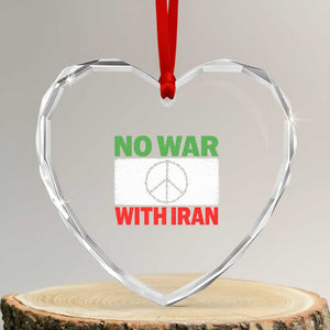 No War With Iran Heart Crystal Glass Ornament Iranian People Support Barbed Wire Peace Sign TS11 Transparent Glass 3'' Heart Print Your Wear