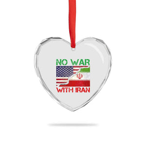 No War With Iran Heart Crystal Glass Ornament Middle East Freedom TS12 Print Your Wear