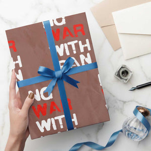 No War With Iran Wrapping Paper Roll Anti War Peace Activist Protest Iranian People TS02 Mocha Print Your Wear
