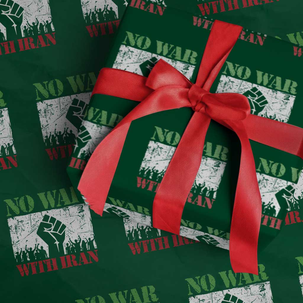 No War With Iran Wrapping Paper Roll Free Iran Peace Seeker Gift TS12 Green Print Your Wear