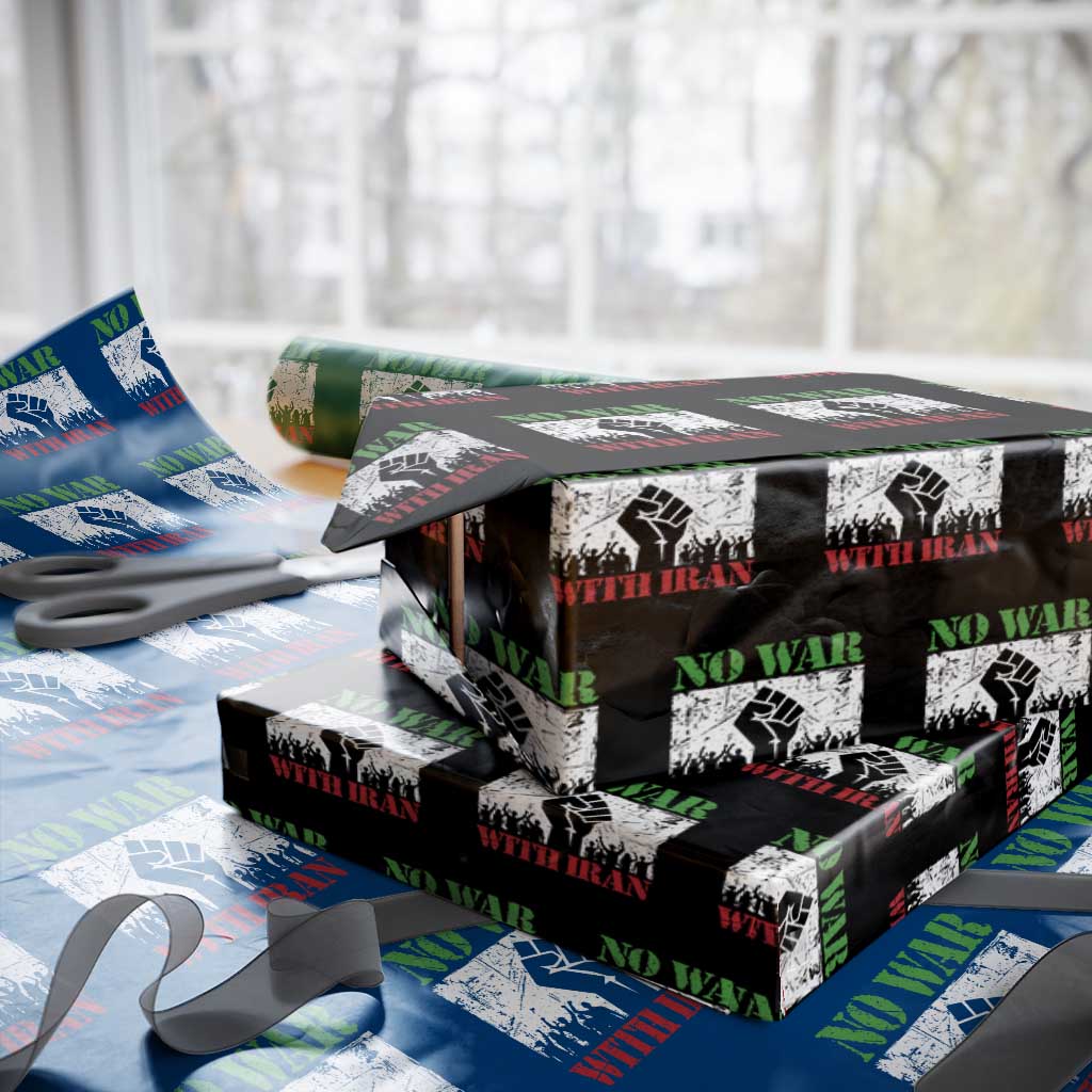 No War With Iran Wrapping Paper Roll Free Iran Peace Seeker Gift TS12 Black Print Your Wear