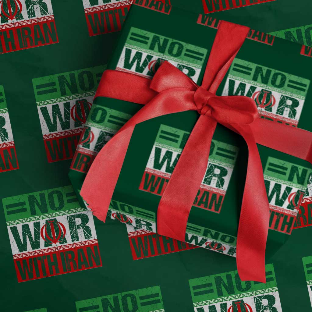 No War With Iran Wrapping Paper Roll Freedom For Iranians Vintage Iran Flag TS11 Green Print Your Wear