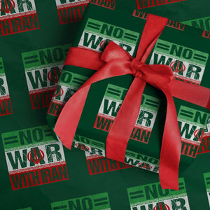 No War With Iran Wrapping Paper Roll Freedom For Iranians Vintage Iran Flag TS11 Green Print Your Wear