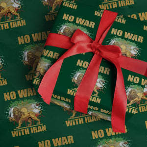 No War With Iran Wrapping Paper Roll Iran Flag Lion And Sun Persian Pride TS11 Green Print Your Wear