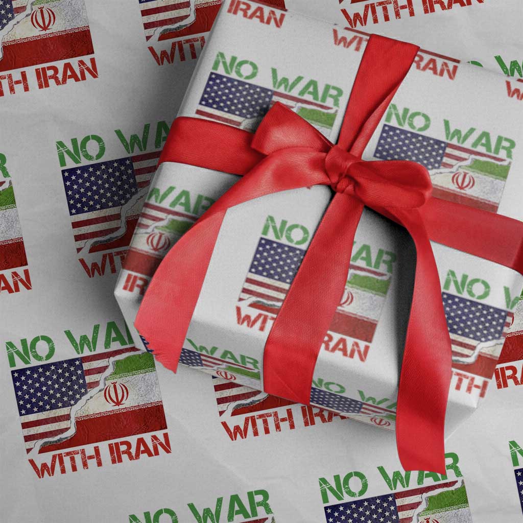 No War With Iran Wrapping Paper Roll Middle East Freedom TS12 White Print Your Wear
