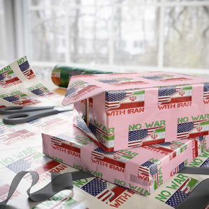 No War With Iran Wrapping Paper Roll Middle East Freedom TS12 Light Pink Print Your Wear