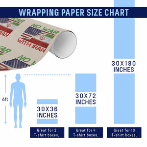 No War With Iran Wrapping Paper Roll Middle East Freedom TS12 Print Your Wear